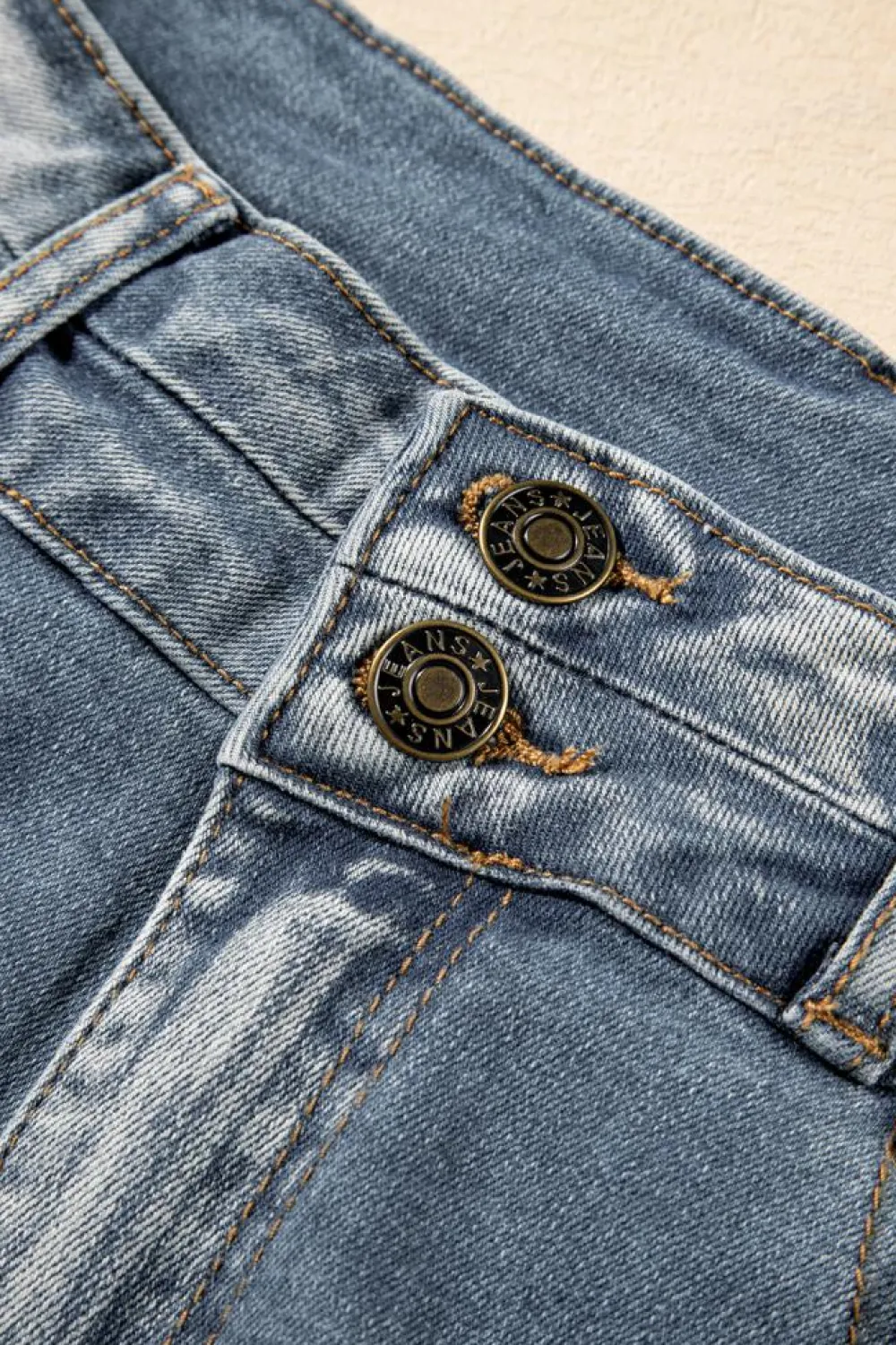 Sale Dear-Lover Vintage Light Wash Ripped Raw Edge Flare Jeans Dusk Blue