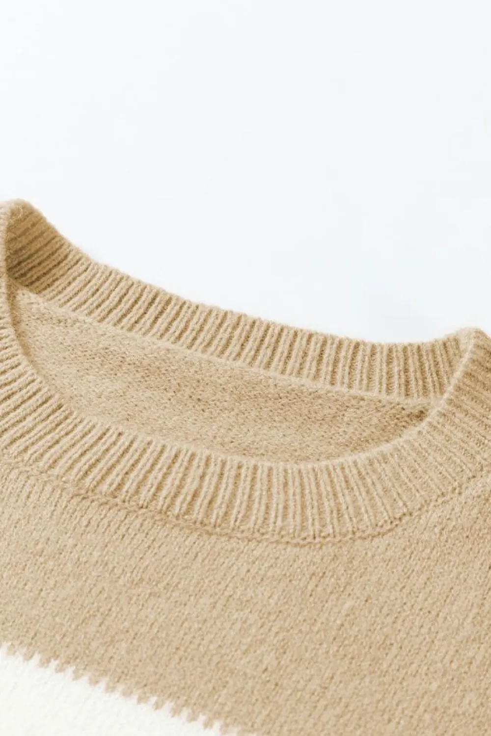 Outlet Dear-Lover Color Block Lantern Sleeve Drop Shoulder Sweater Dusty Pink