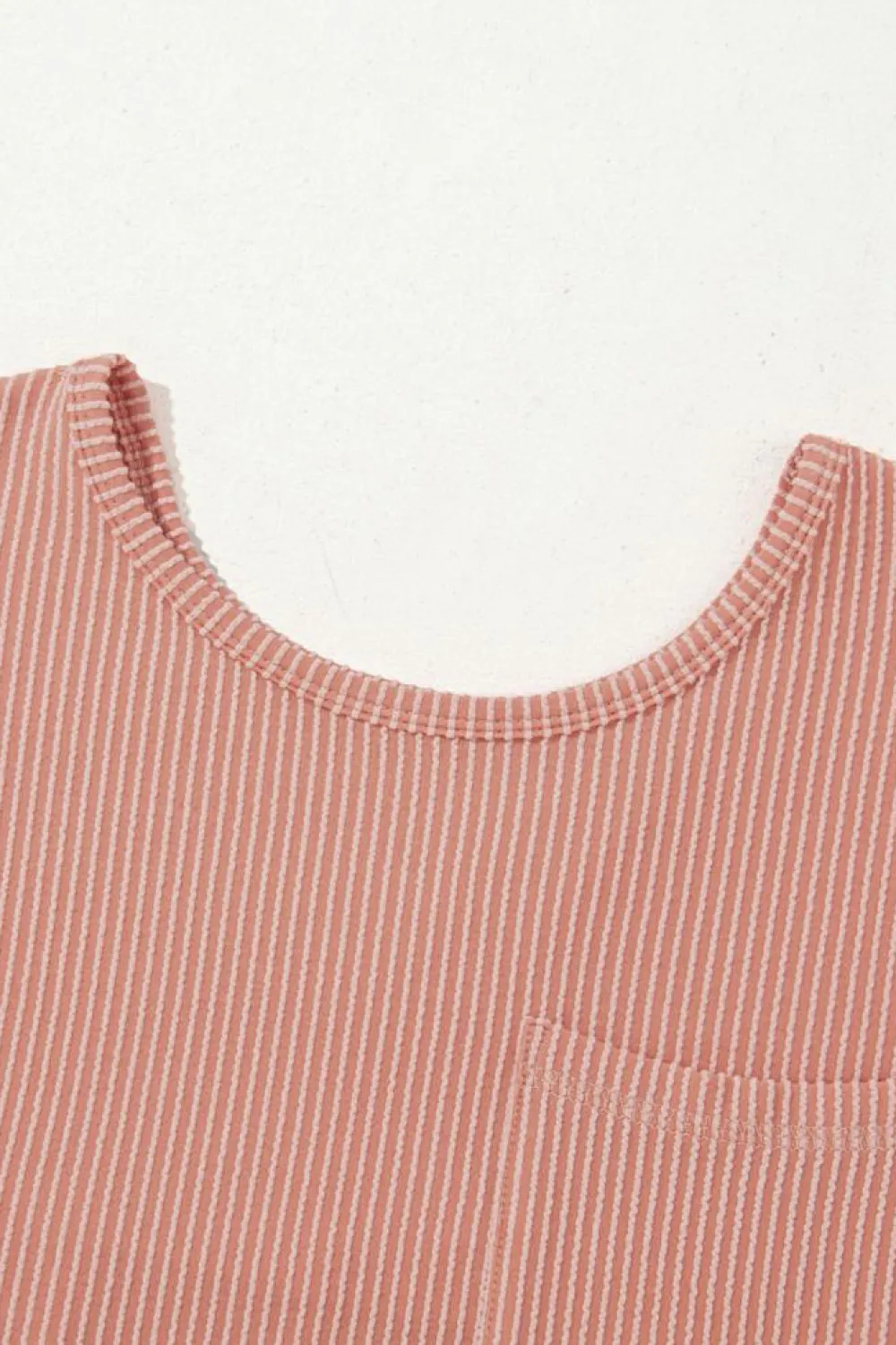 Best Dear-Lover Corded Knit Textured Patched Pocket Frilled Swing Mini Dress with Pockets Dusty Pink