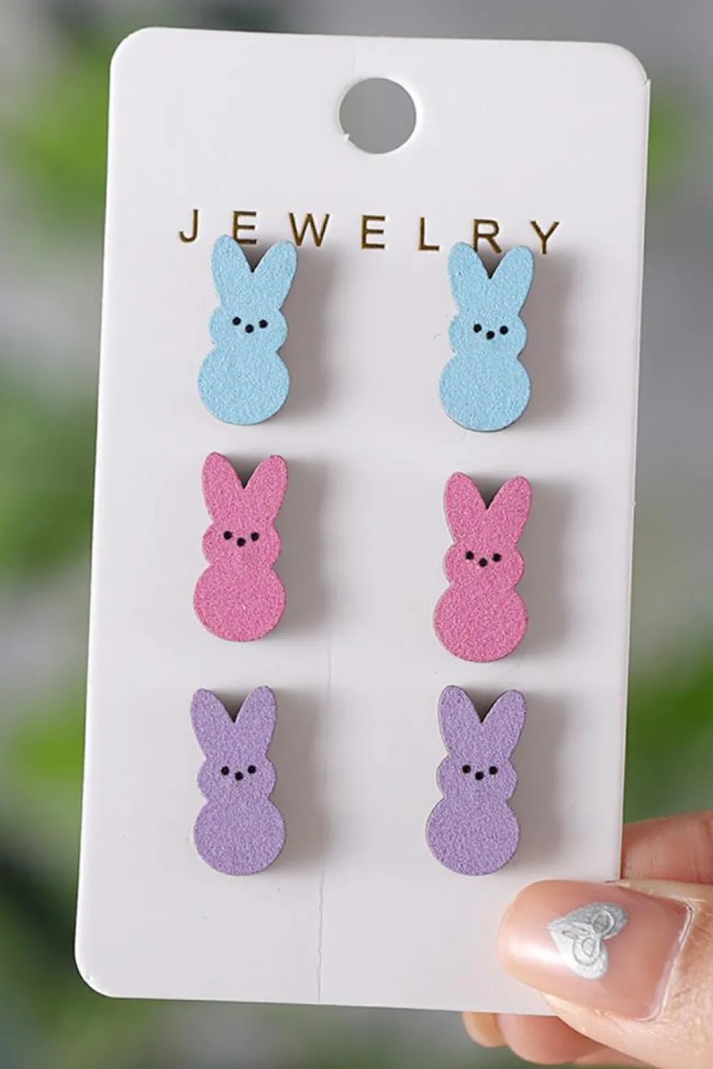 Discount Dear-Lover Easter Bunny Doll Wooden Earrings White