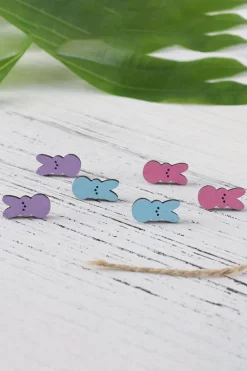 Discount Dear-Lover Easter Bunny Doll Wooden Earrings White