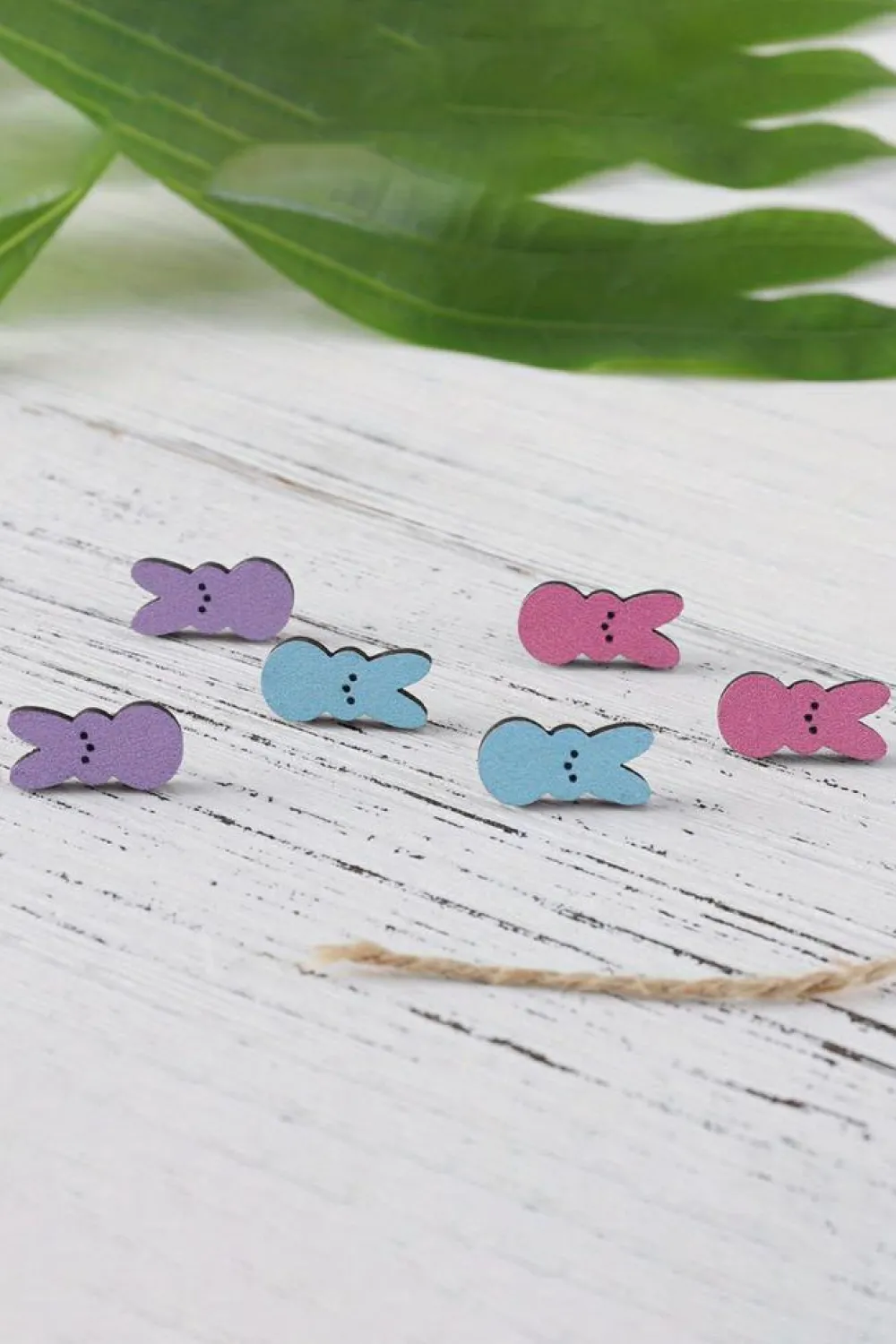 Discount Dear-Lover Easter Bunny Doll Wooden Earrings White