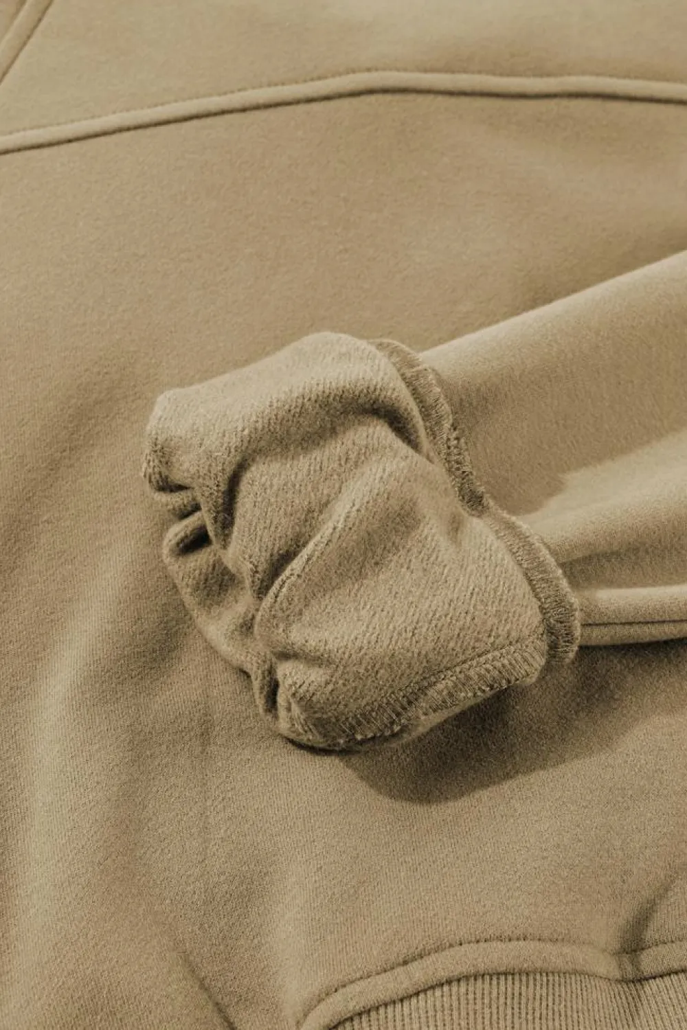 Outlet Dear-Lover Fleece Lined Zip Up Stand Collar Thumbhole Sleeve Sweatshirt Elmwood