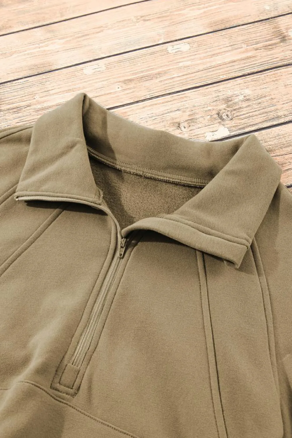 Outlet Dear-Lover Fleece Lined Zip Up Stand Collar Thumbhole Sleeve Sweatshirt Elmwood