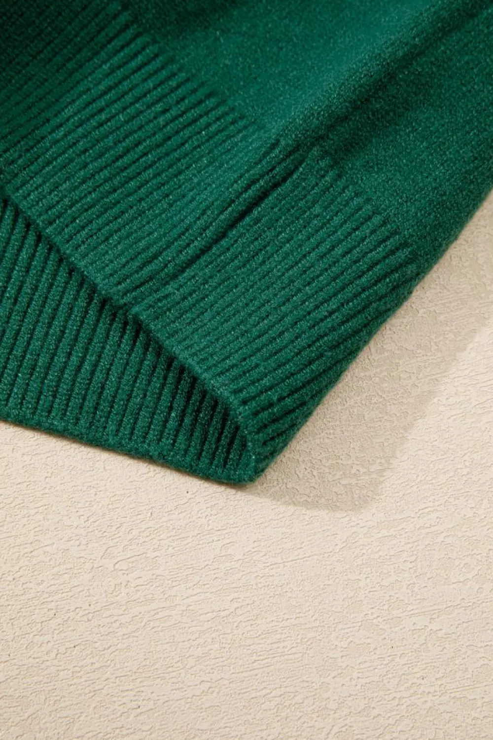 Hot Dear-Lover Pearled Drop Shoulder Round Neck Sweater Evergreen