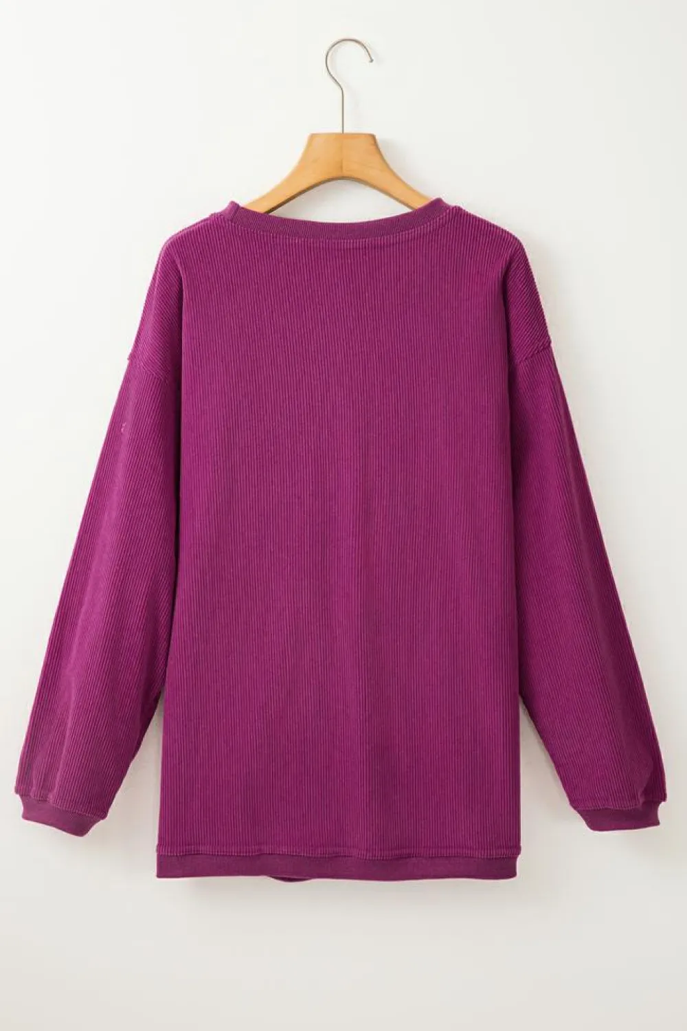 Hot Dear-Lover Ribbed Corduroy Oversized Sweatshirt Festival Fuchsia