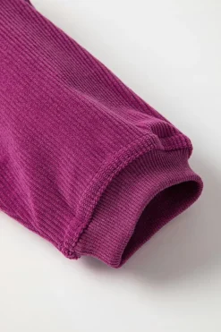 Hot Dear-Lover Ribbed Corduroy Oversized Sweatshirt Festival Fuchsia