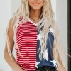 Online Dear-Lover American Flag Stars and Stripes Tank Top Fiery Red