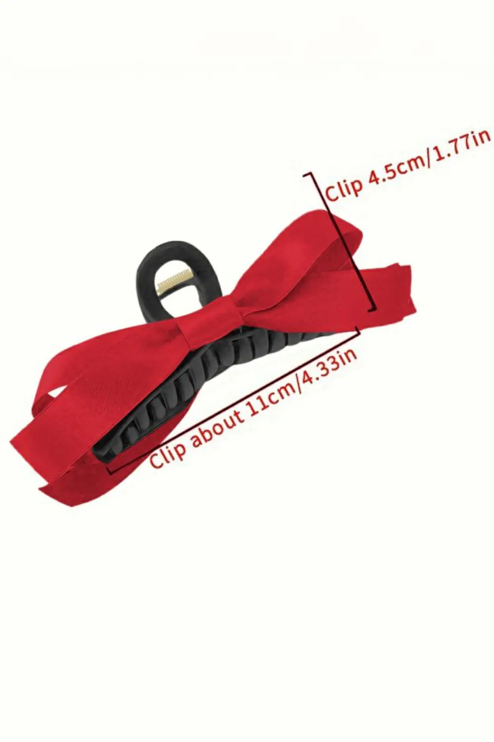 Clearance Dear-Lover Bow Decor Large Hair Claw Clip Fiery Red