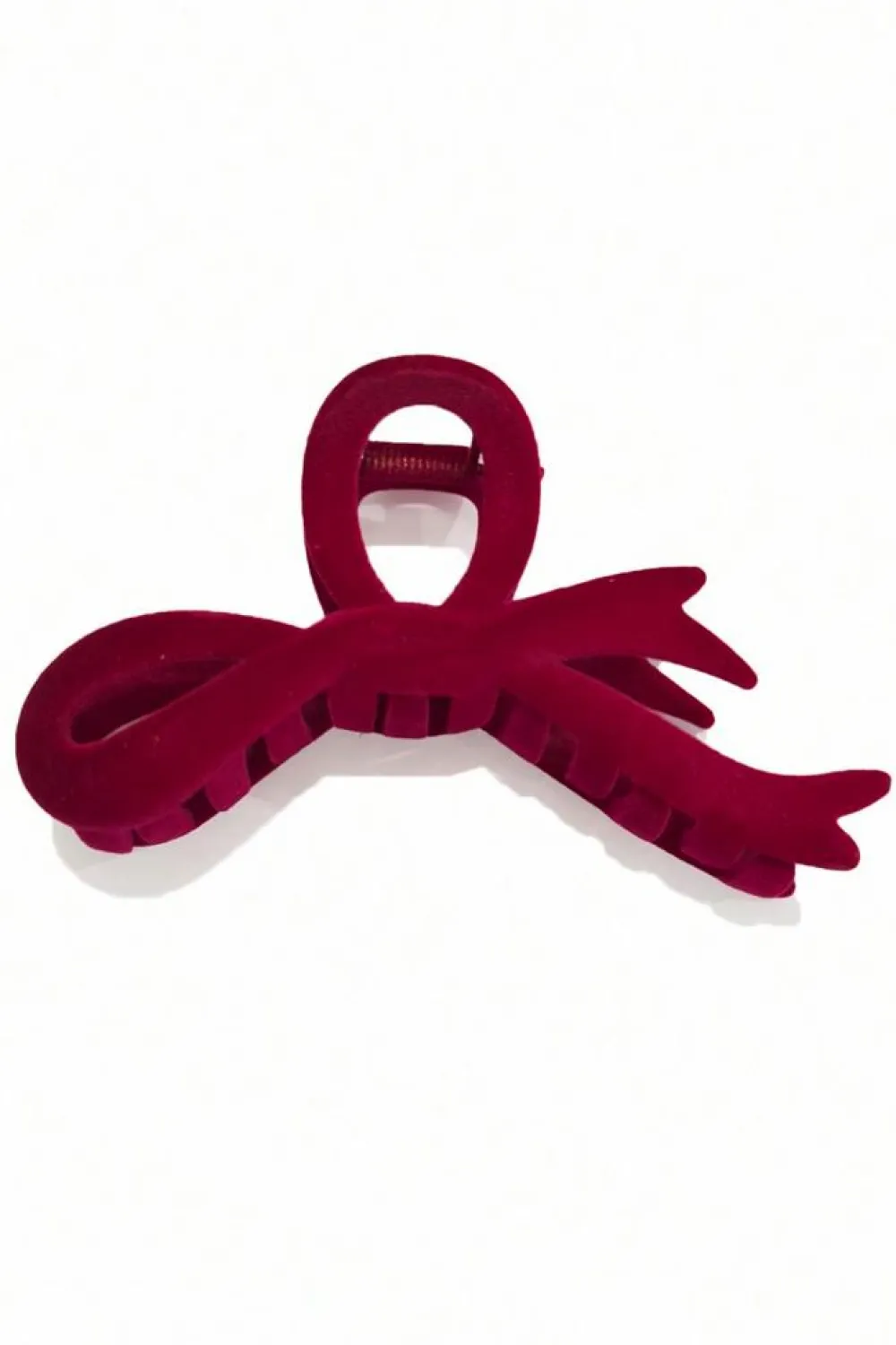 Clearance Dear-Lover Bow Knot Velvet Large Hair Clip Fiery Red
