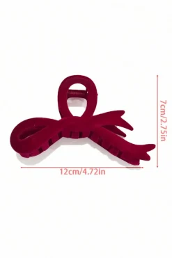 Clearance Dear-Lover Bow Knot Velvet Large Hair Clip Fiery Red