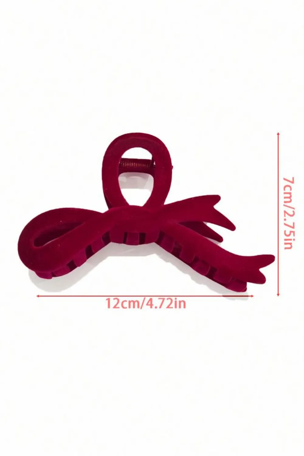 Clearance Dear-Lover Bow Knot Velvet Large Hair Clip Fiery Red