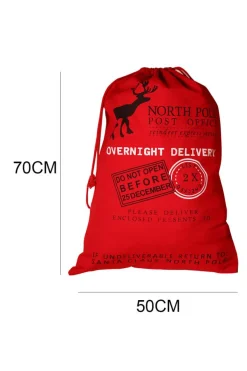Fashion Dear-Lover Christmas Drawstring Large Gift Bag 50*66cm Fiery Red