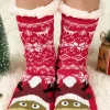 Online Dear-Lover Christmas Flake Thermal Socks Fiery Red