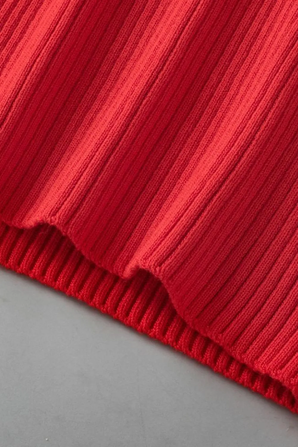 Discount Dear-Lover Colorblock Edge Ribbed Knit U Neck Tank Top Fiery Red