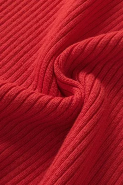 Discount Dear-Lover Colorblock Edge Ribbed Knit U Neck Tank Top Fiery Red