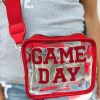 Outlet Dear-Lover GAME DAY Rugby Football Clear Shoulder Bag Fiery Red
