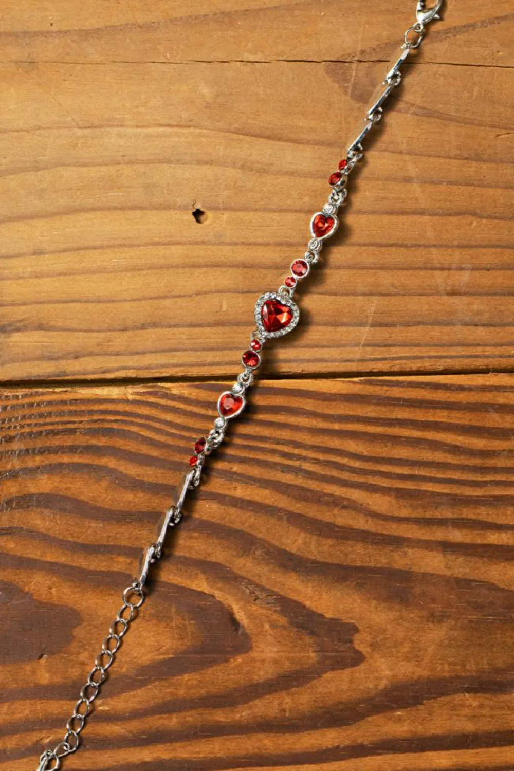Discount Dear-Lover Heart-shape Gem Valentines Fashion Bracelet Fiery Red