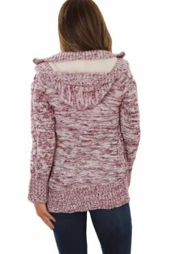 Clearance Dear-Lover Long Sleeve Button-up Hooded Cardigans Fiery Red