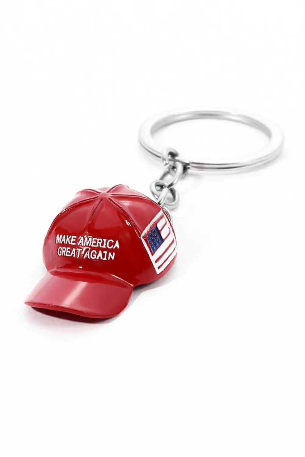 Hot Dear-Lover Make America Great Again Cap Pendant Keychain Fiery Red