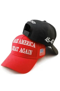 Fashion Dear-Lover MAKE AMERICA GREAT AGAIN Embroidered Peaked Cap Fiery Red