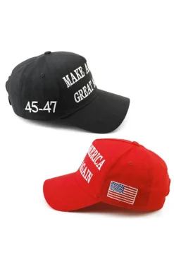 Fashion Dear-Lover MAKE AMERICA GREAT AGAIN Embroidered Peaked Cap Fiery Red
