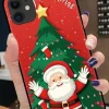 Fashion Dear-Lover Merry Christmas Vibe TPU Mobile Phone Shell Fiery Red
