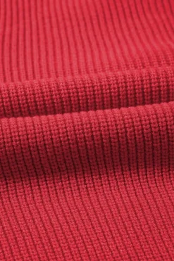 New Dear-Lover Ribbed Knit Bow Front Buttoned Cardigan Fiery Red