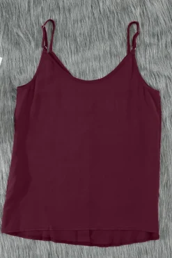 Online Dear-Lover Spaghetti Strap Buttoned Tank Top Fiery Red