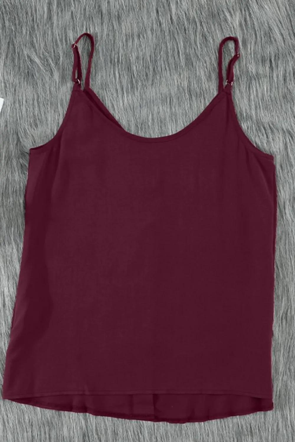 Online Dear-Lover Spaghetti Strap Buttoned Tank Top Fiery Red