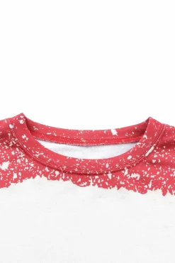New Dear-Lover Tie Dye Leopard Drop Shoulder Sweatshirt Fiery Red