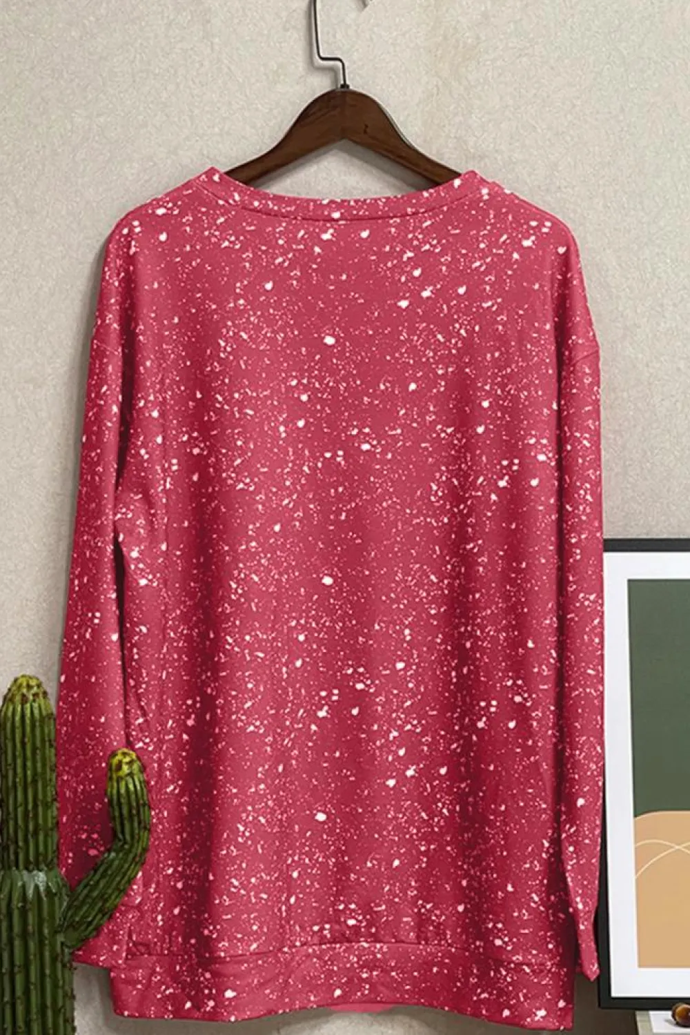 Sale Dear-Lover Tie-dyed Crew Neck Pullover Sweatshirt Fiery Red