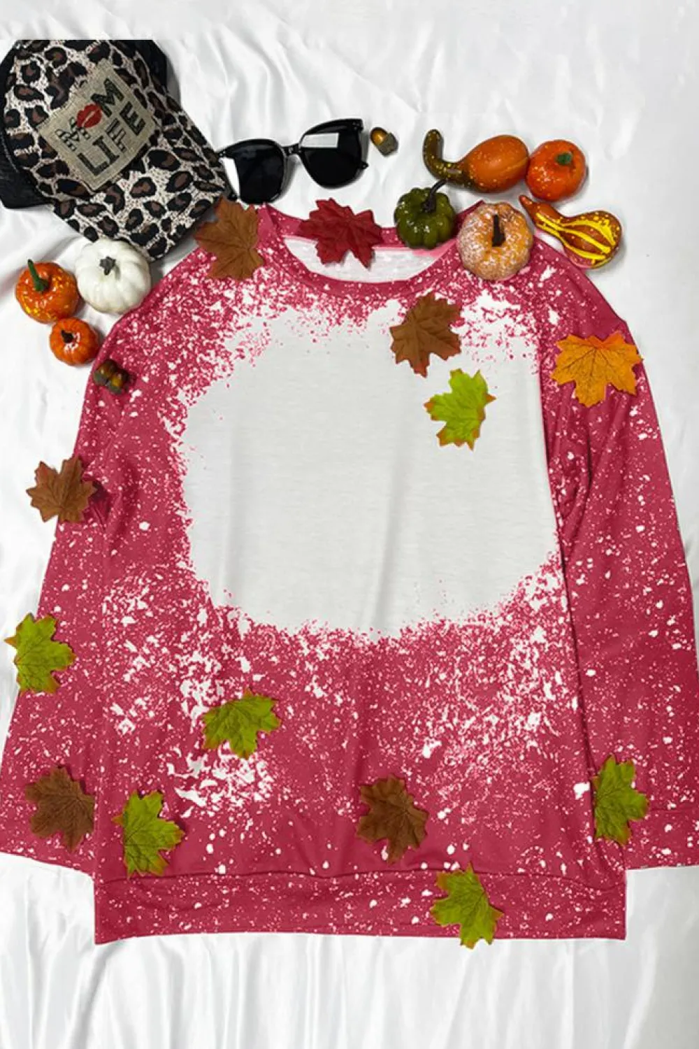 Sale Dear-Lover Tie-dyed Crew Neck Pullover Sweatshirt Fiery Red