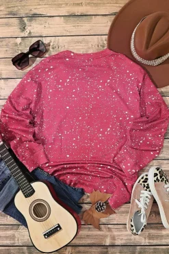 Sale Dear-Lover Tie-dyed Crew Neck Pullover Sweatshirt Fiery Red