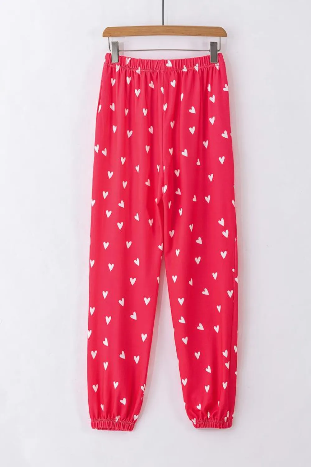 Best Dear-Lover Valentines Heart Print Pants Set Fiery Red