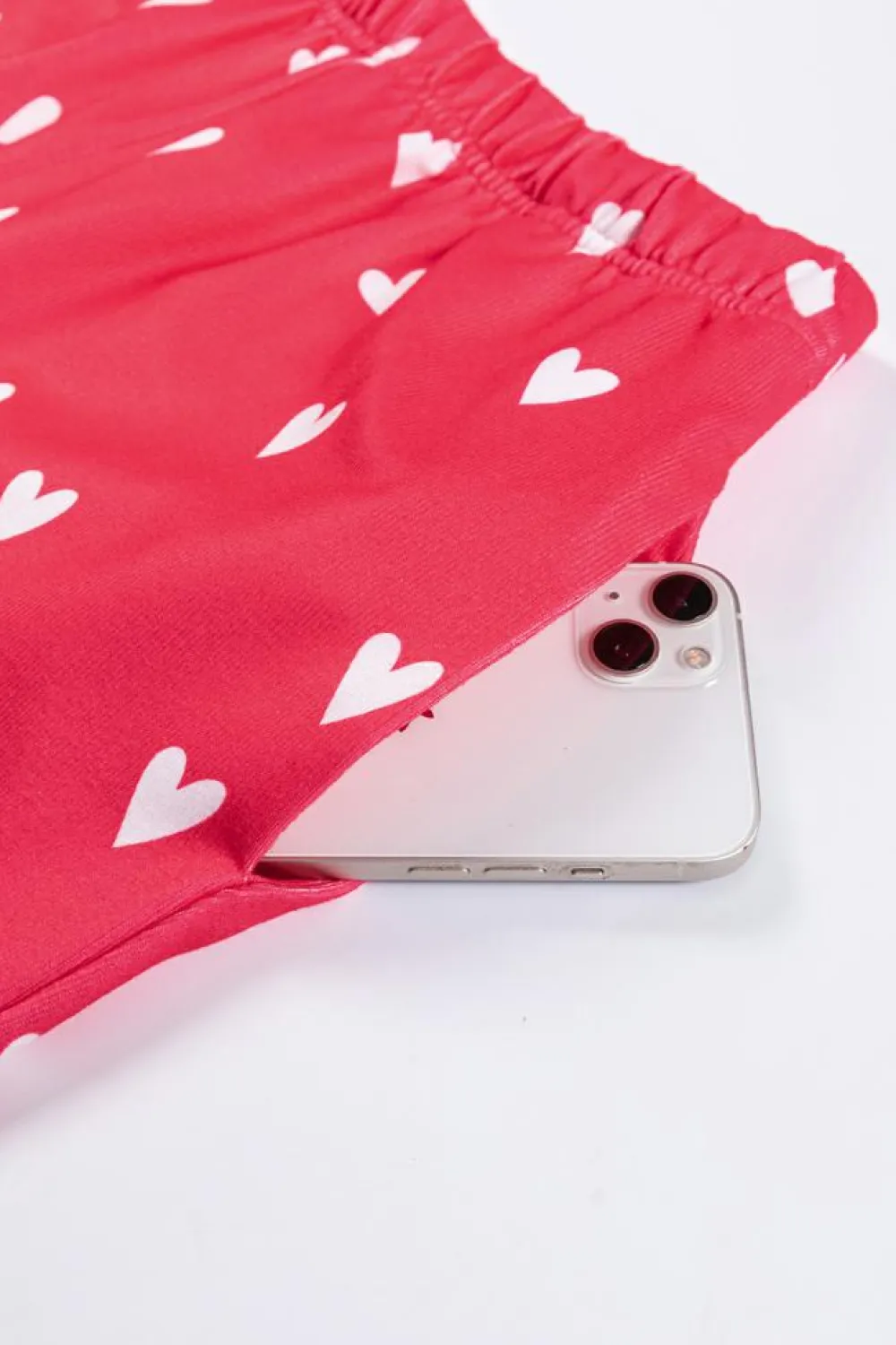 Best Dear-Lover Valentines Heart Print Pants Set Fiery Red