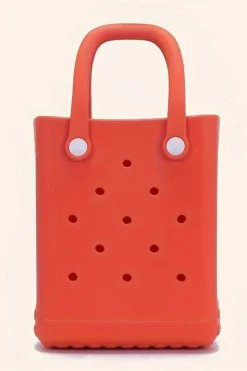 Discount Dear-Lover Waterproof EVA Random Decorations Hollow Tote Bag Fiery Red