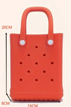 Discount Dear-Lover Waterproof EVA Random Decorations Hollow Tote Bag Fiery Red