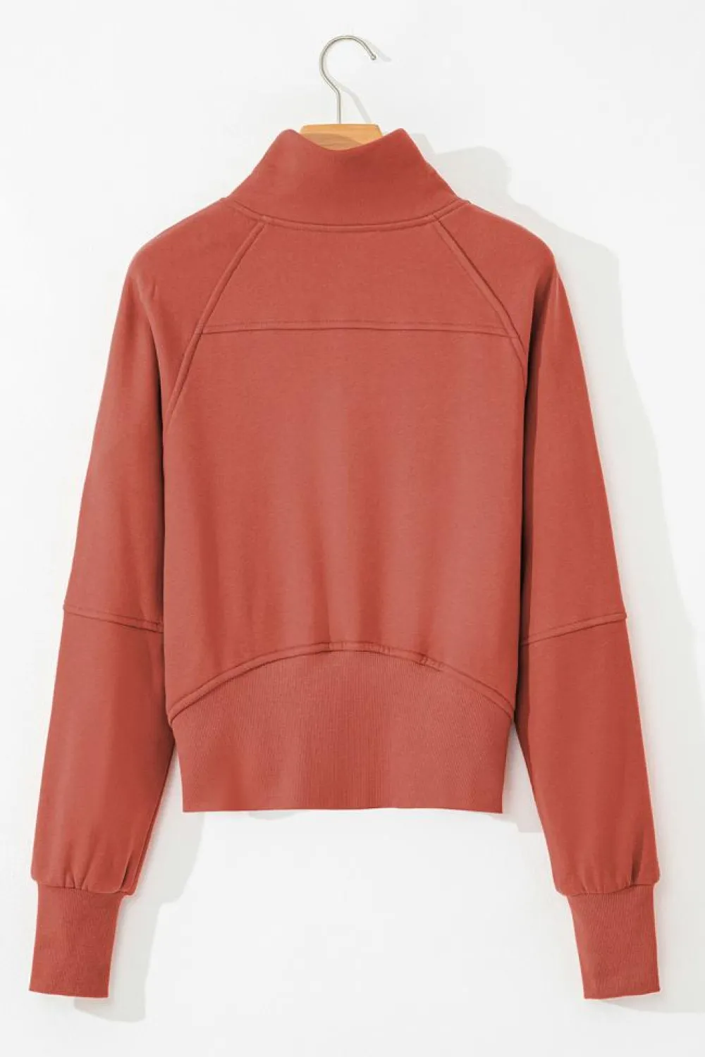 Clearance Dear-Lover Fleece Lined Zip Up Stand Collar Thumbhole Sleeve Sweatshirt Flamingo