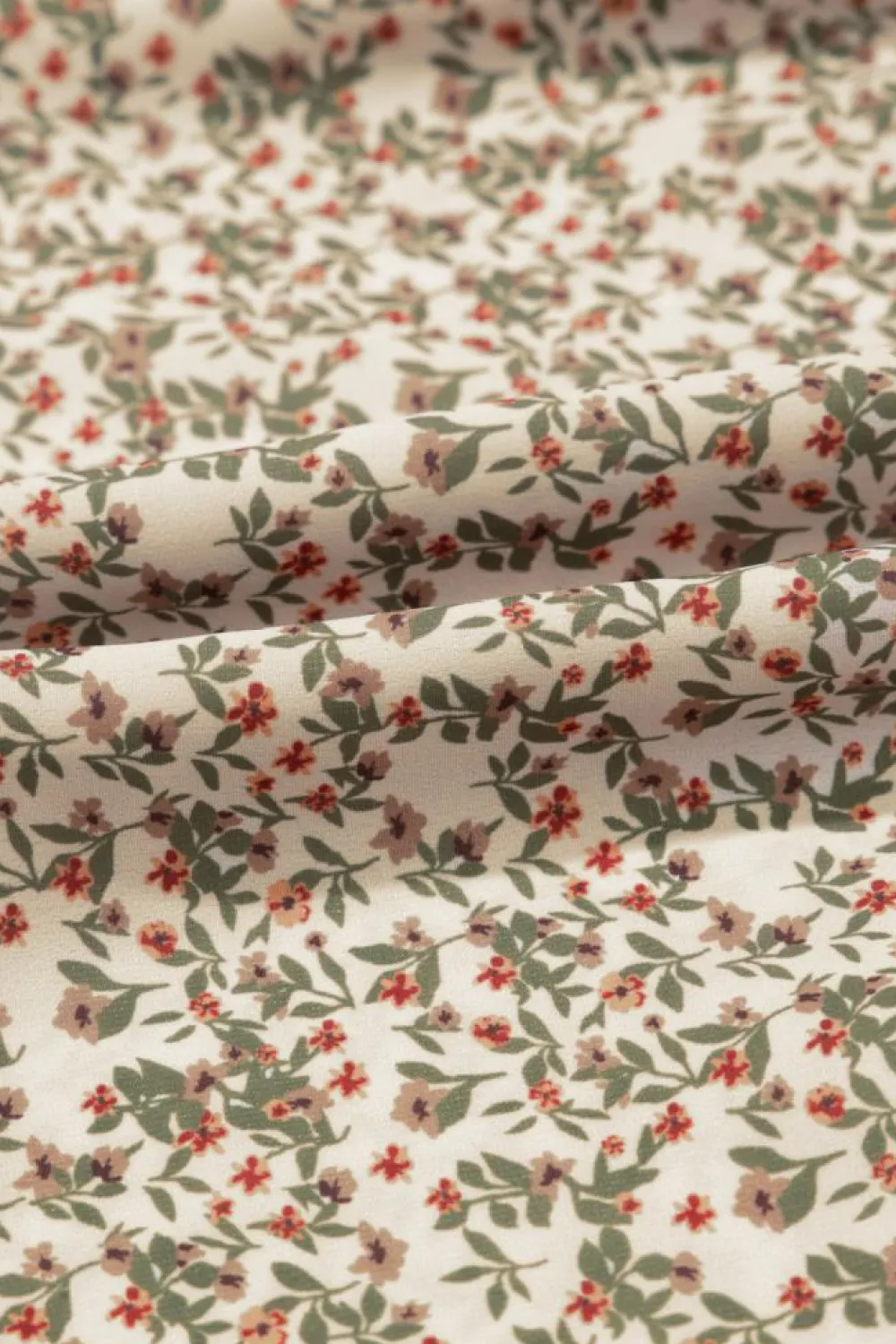 Online Dear-Lover Floral Print Puff Sleeve Smocked Top Green