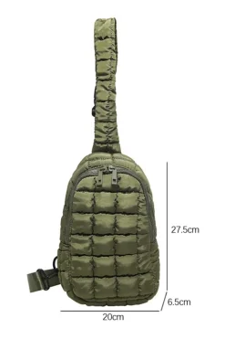 Hot Dear-Lover Zipper Quilted Puffer Crossbody Bag Four Leaf Clover