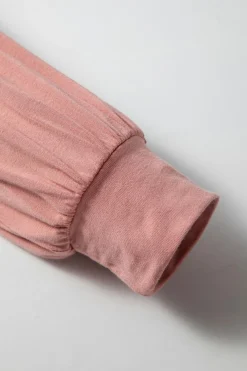 Clearance Dear-Lover Plain V neck Long Sleeve Casual Bodysuit Fushia