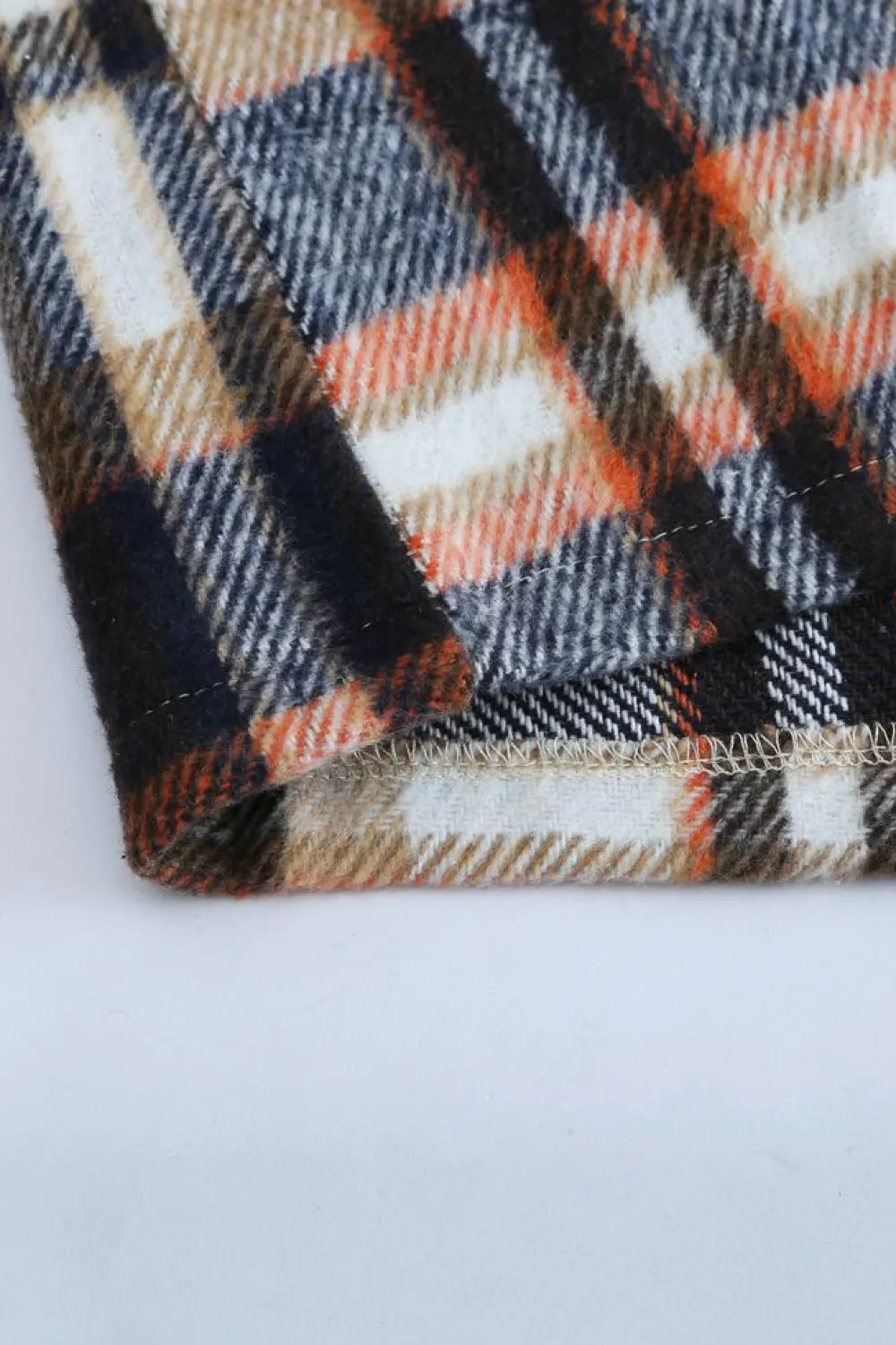 Discount Dear-Lover Geometric Plaid Print Pocketed Shacket Blue