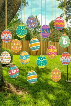 Discount Dear-Lover Easter Eggs Paper Decorative Pendant Set Ginger