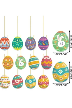Discount Dear-Lover Easter Eggs Paper Decorative Pendant Set Ginger