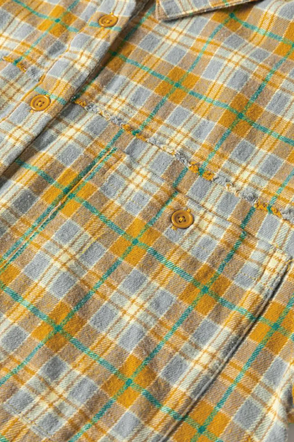 Best Dear-Lover Plaid Embroidery Patch Button-Down Shacket Ginger