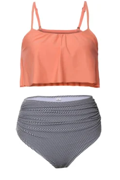 Online Dear-Lover Glowing Top and Bottom High waisted swimsuits Striped