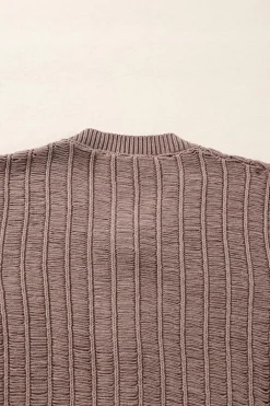 New Dear-Lover Cut Out Textured Knit Buttoned Cardigan Goat