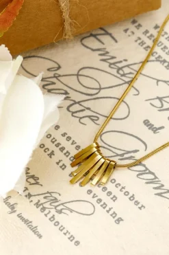 Sale Dear-Lover Asymmetric Bar Pendant Plated Alloy Necklace Gold