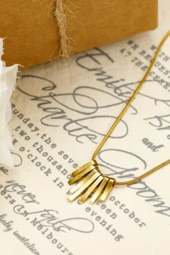 Sale Dear-Lover Asymmetric Bar Pendant Plated Alloy Necklace Gold
